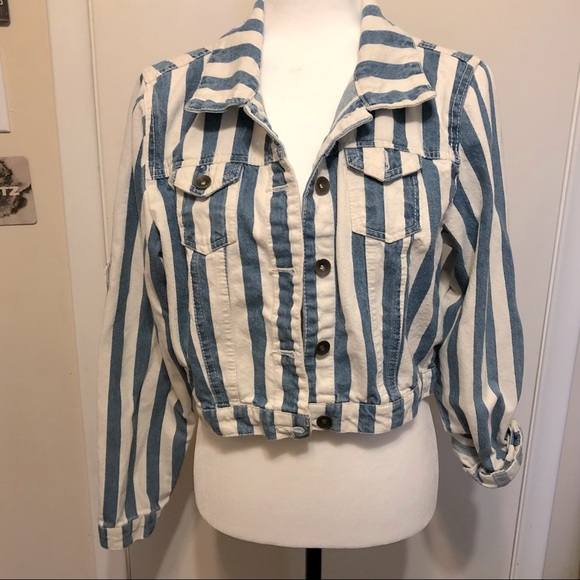 Jackets & Blazers - Y2K 90s striped jean jacket